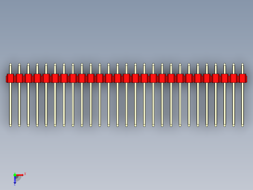 彩色公头100mil（2.54mm）系列-DS1021_red_3x27p_100mil_Type5_rev1.0俯视缩略图
