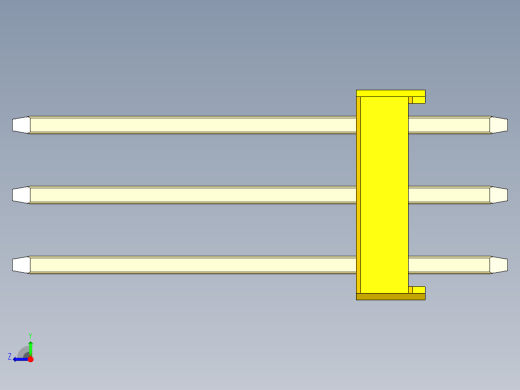 彩色公头100mil（2.54mm）系列-DS1021_yellow_3x09p_100mil_Type5_rev1.0右视缩略图