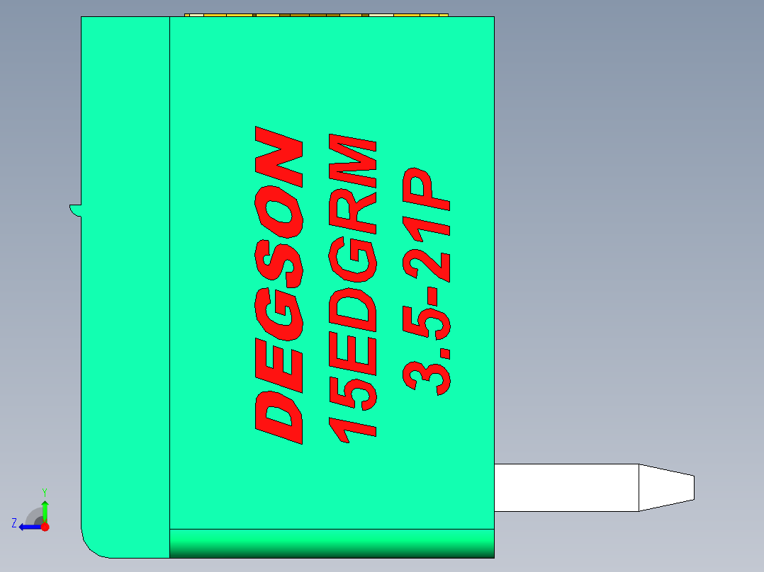DEGSON 15EDG（公头） 3.5mm 螺钉锁紧，插拔式接线端子 FullPack-15EDGRM-3.5-21P-14-00AH右视图