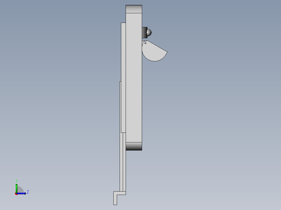 智能楼宇用可视化对讲设备左视图
