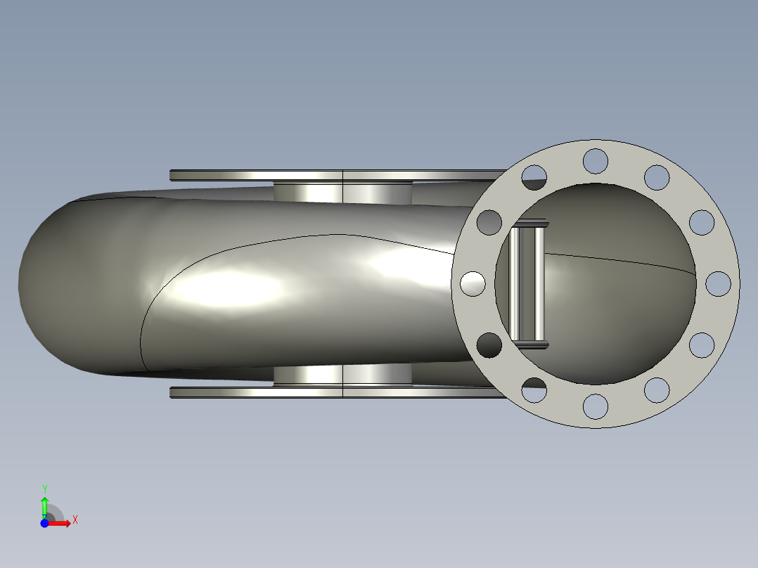 混流式水轮机前视图