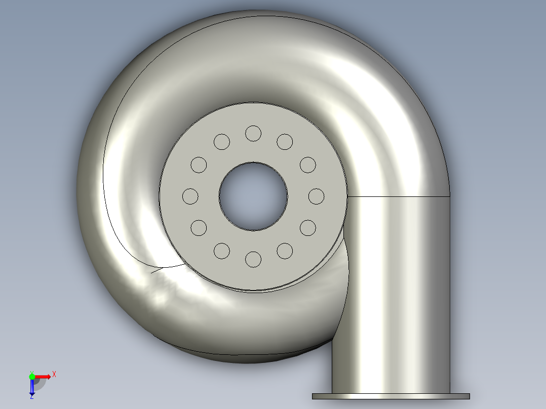 混流式水轮机俯视图