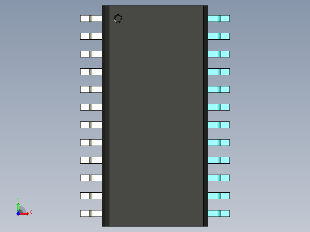 元器件3D封装SOIC24W46前视图