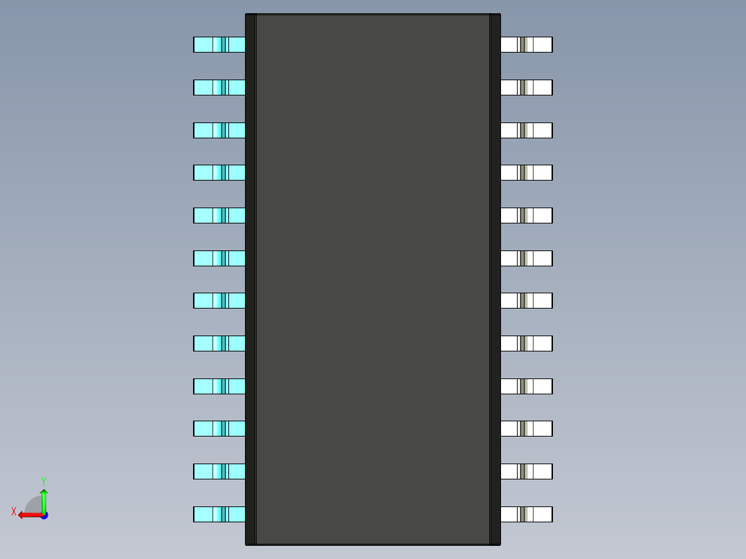 元器件3D封装SOIC24W46后视图
