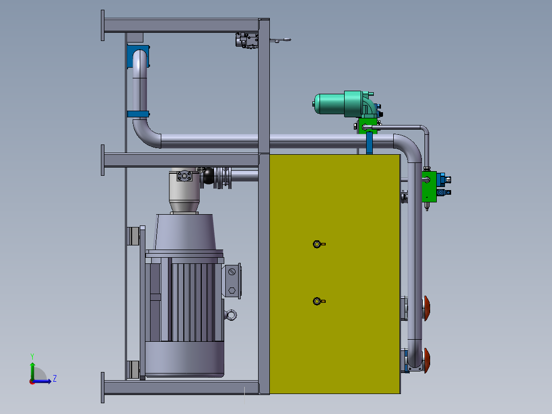 双电机上下结构式液压站左视图
