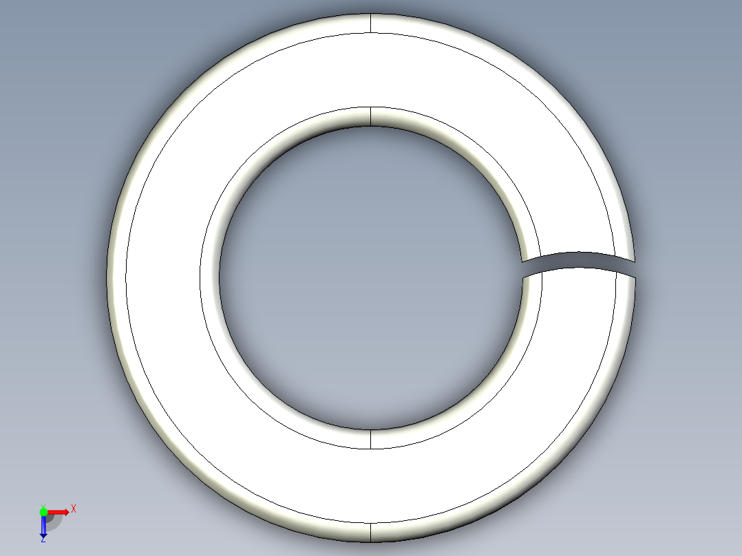紧固件-STEP 0.3750 Split Washer俯视图