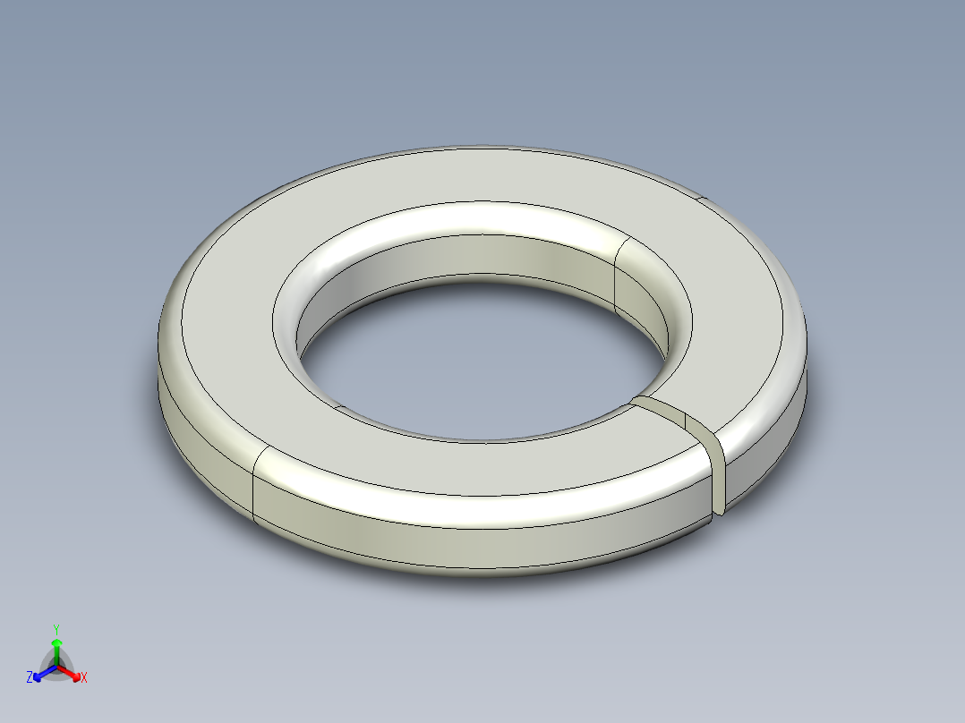 紧固件-STEP 0.3750 Split Washer正等轴测图