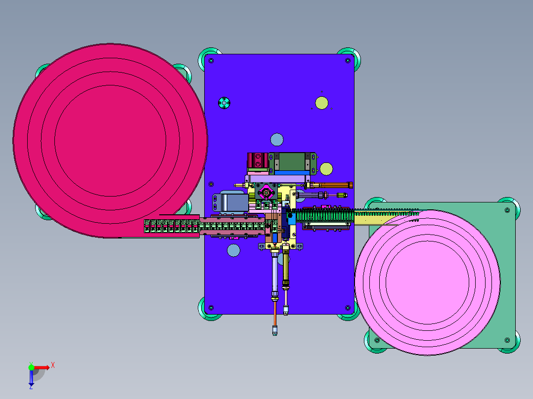 汽车开关插接接触片设备俯视图