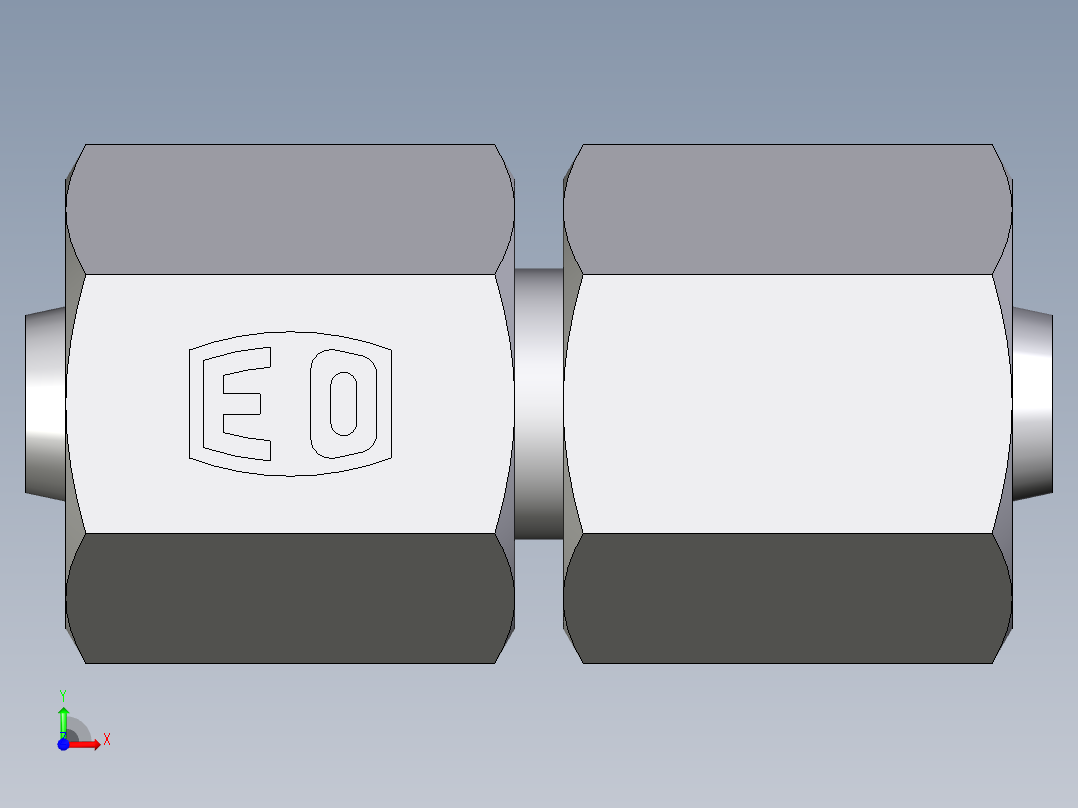 卡套式工业通用硬管接头EO_Swivel_union_GZ06LCF前视图
