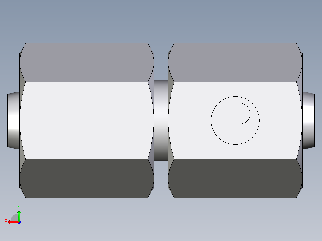 卡套式工业通用硬管接头EO_Swivel_union_GZ06LCF后视图
