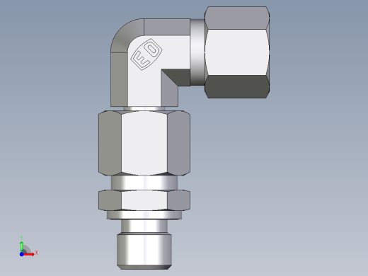 卡套式工业通用硬管接头EO_Assembled_adjustable_standpipe_elbow_EVW10LR71前视缩略图