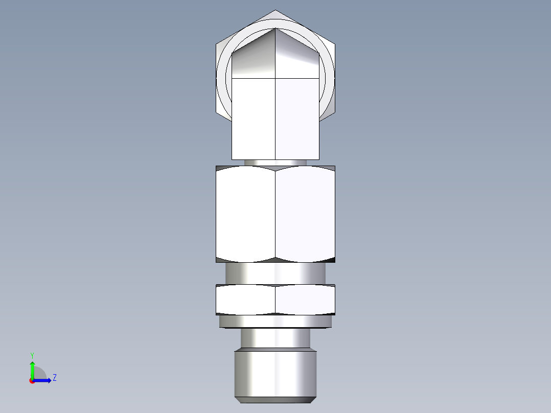 卡套式工业通用硬管接头EO_Assembled_adjustable_standpipe_elbow_EVW10LR71左视图