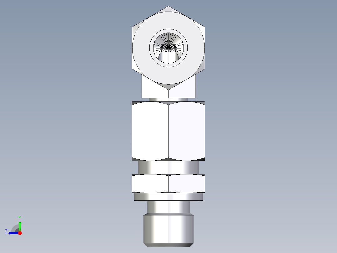 卡套式工业通用硬管接头EO_Assembled_adjustable_standpipe_elbow_EVW10LR71右视图