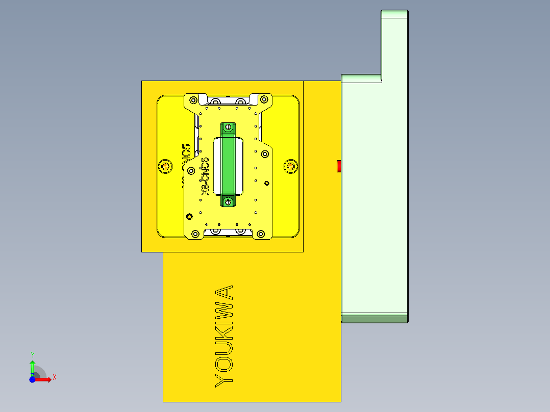 X8-笔记本CNC工装夹具三维模型CNC5-1209前视图