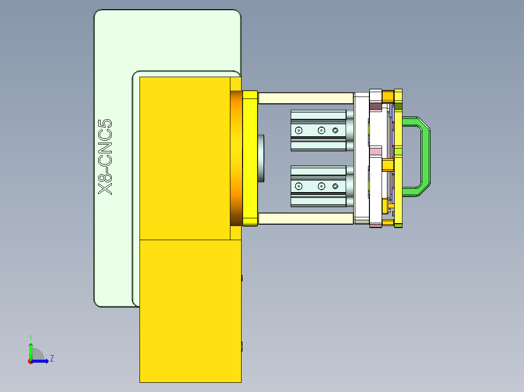 X8-笔记本CNC工装夹具三维模型CNC5-1209左视图