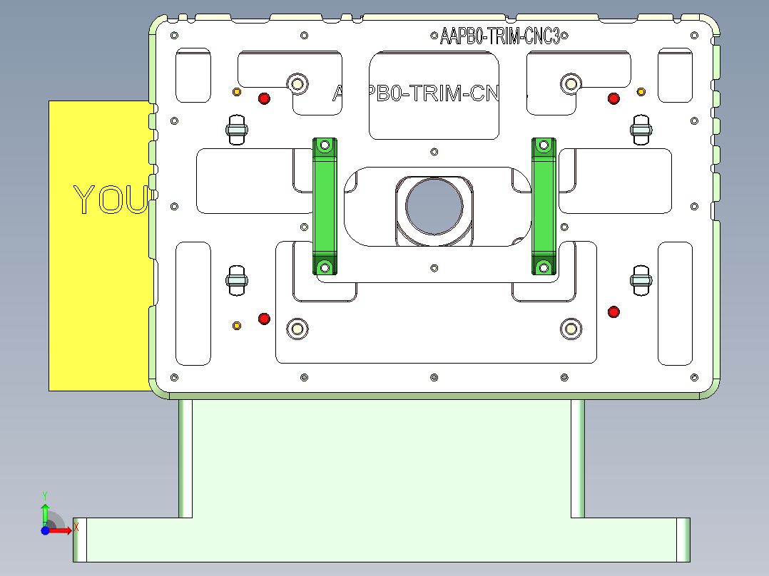 AAPB0-TRIM-笔记本CNC工装夹具三维模型CNC3-0302前视图