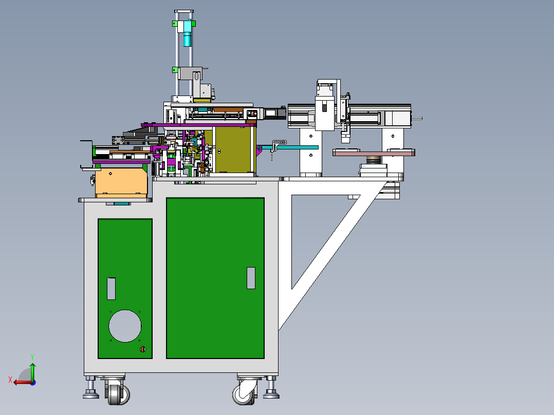 一种电池手工上料贴帽机sw18可编辑后视图