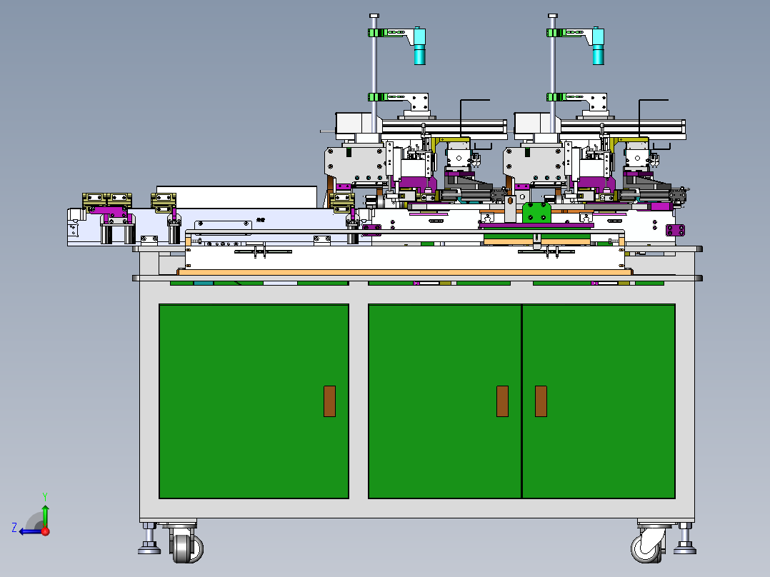一种电池手工上料贴帽机sw18可编辑右视图