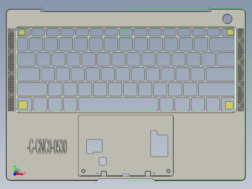 笔记本C壳铣KB框程序模型前视缩略图