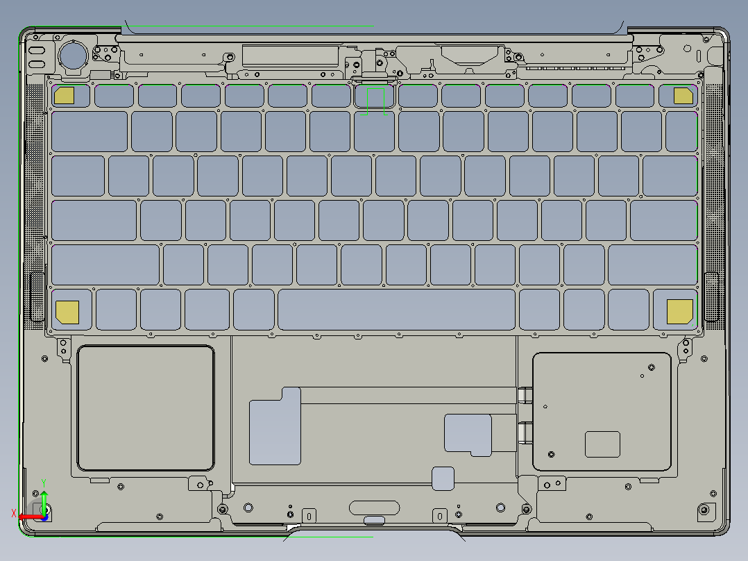 笔记本C壳铣KB框程序模型后视图