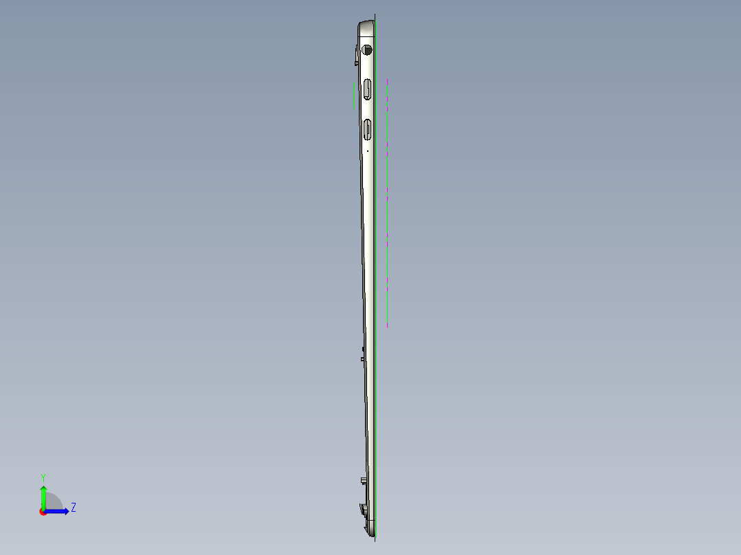 笔记本C壳铣KB框程序模型左视图