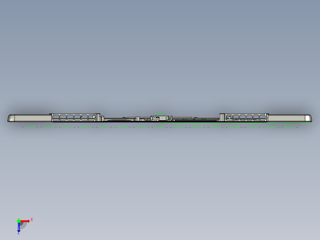 笔记本C壳铣KB框程序模型俯视图