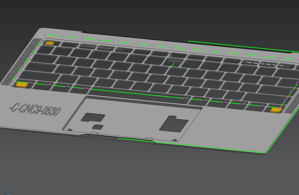 笔记本C壳铣KB框程序模型