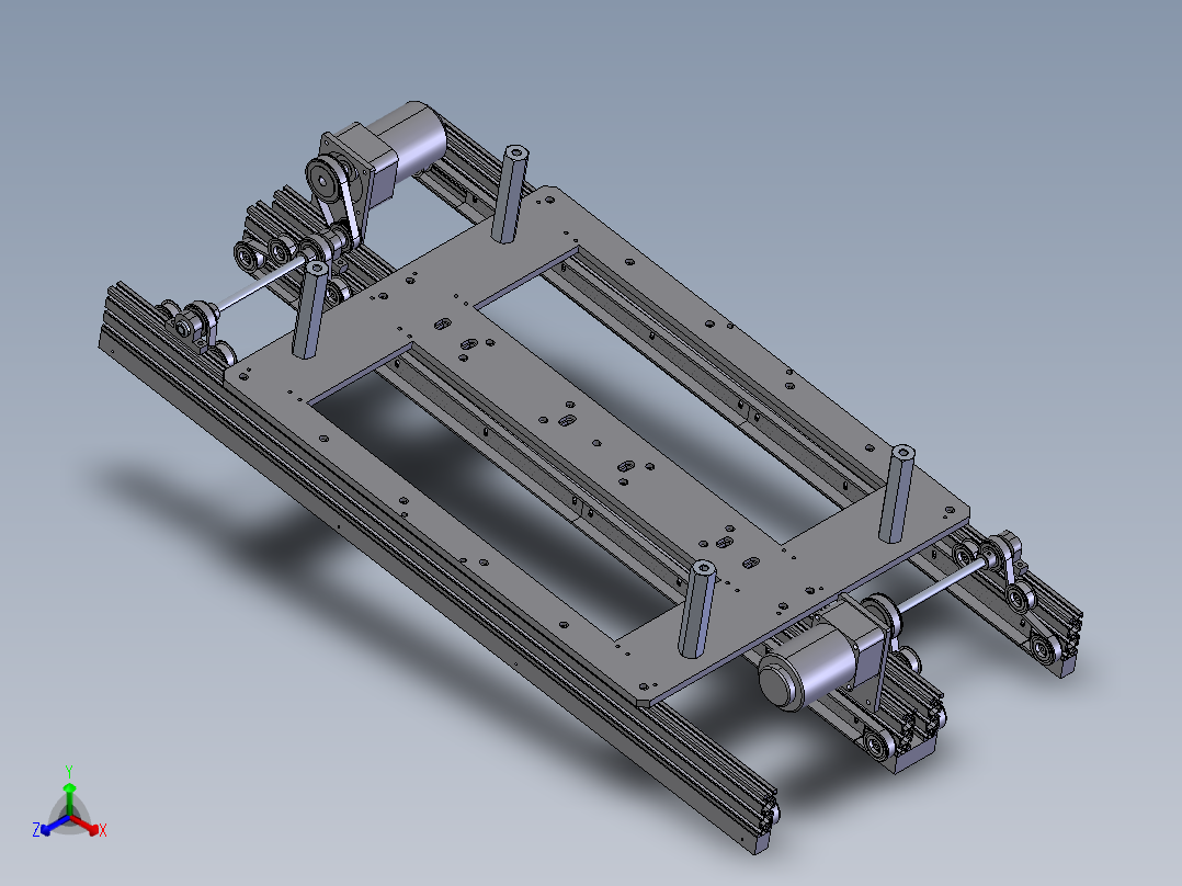 双通道载具流线正等轴测图