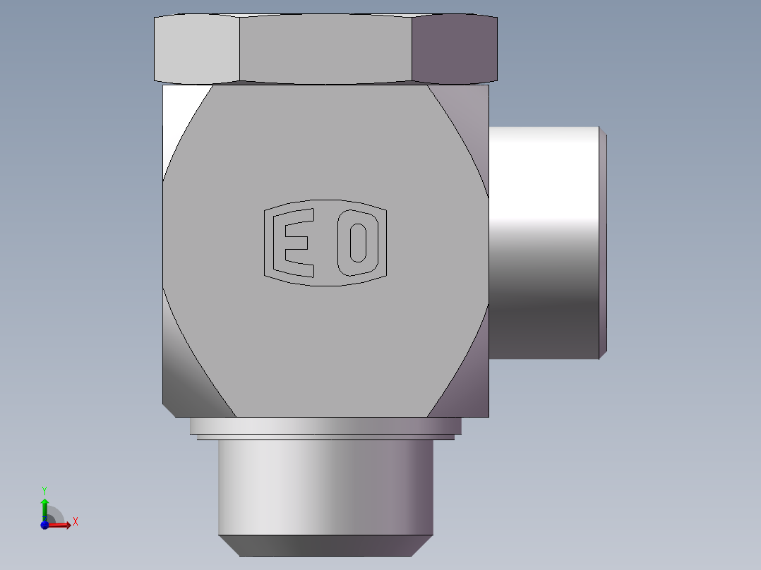 高压铰接式90度接头、1DI-36-B16前视图