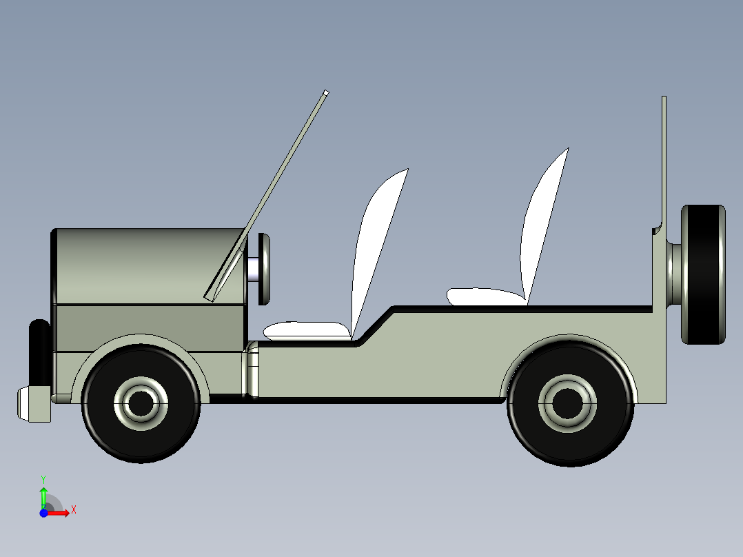 A3003983-吉普车的3D模型前视图