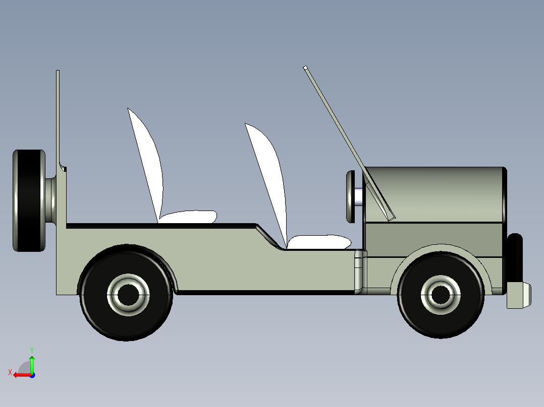 A3003983-吉普车的3D模型后视图