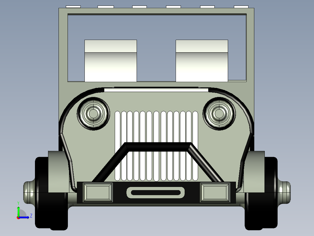 A3003983-吉普车的3D模型左视图