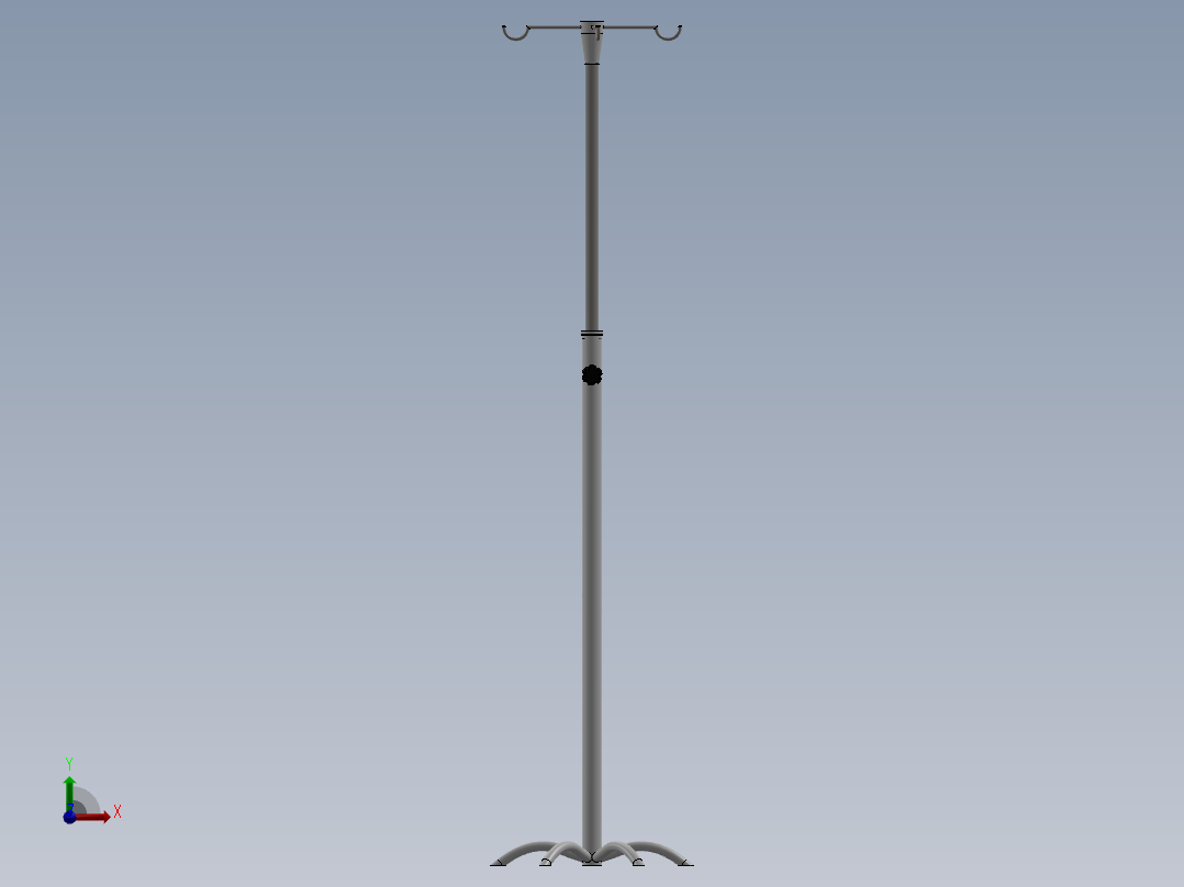 固定式静脉输液支架前视图