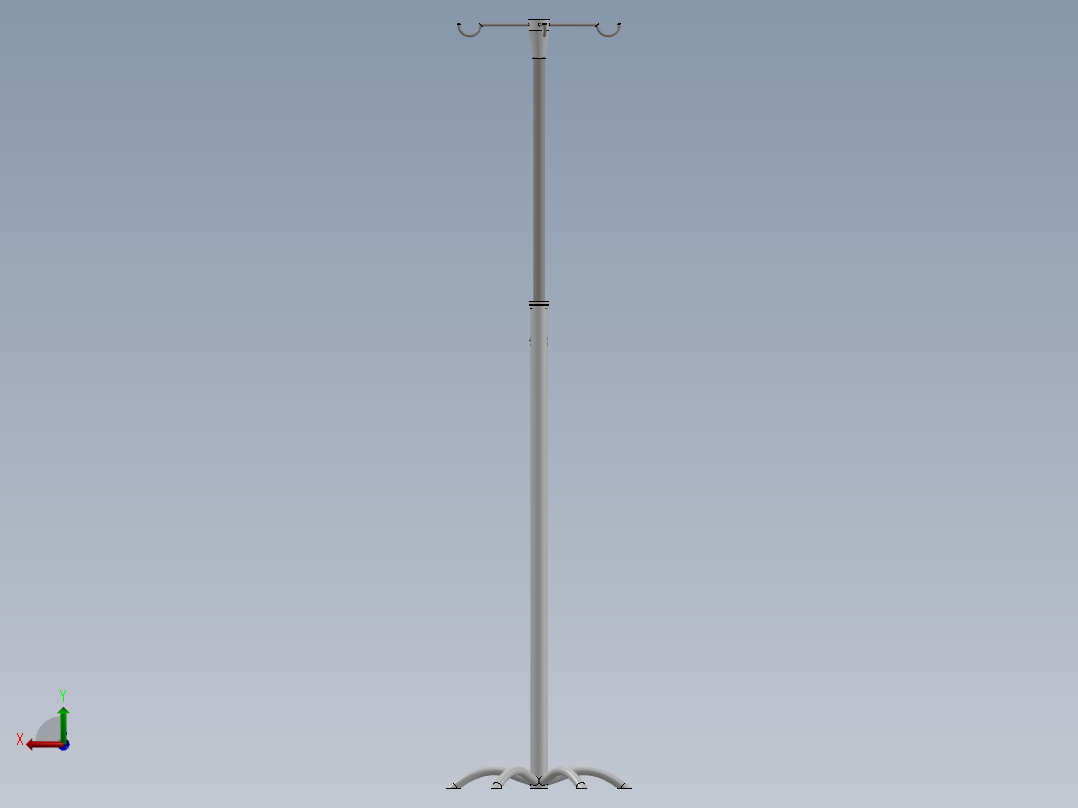 固定式静脉输液支架后视图