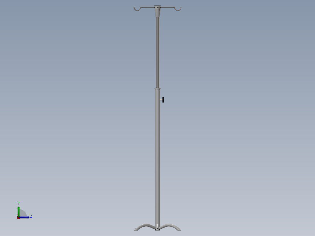 固定式静脉输液支架左视图