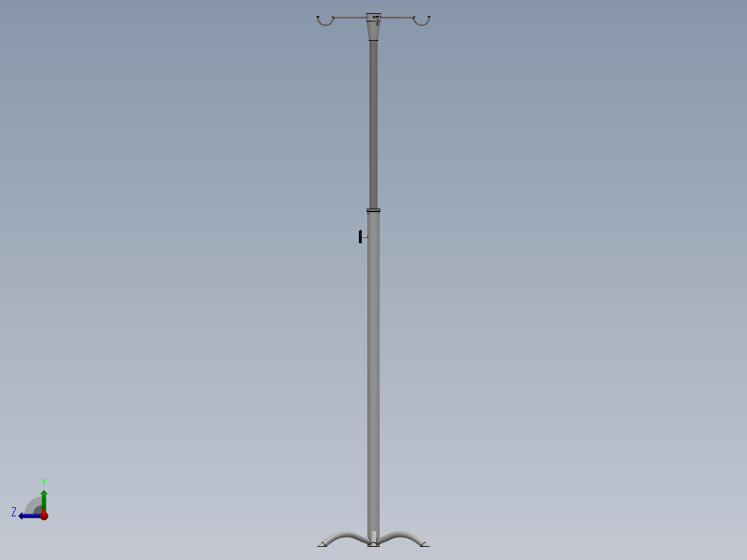 固定式静脉输液支架右视图