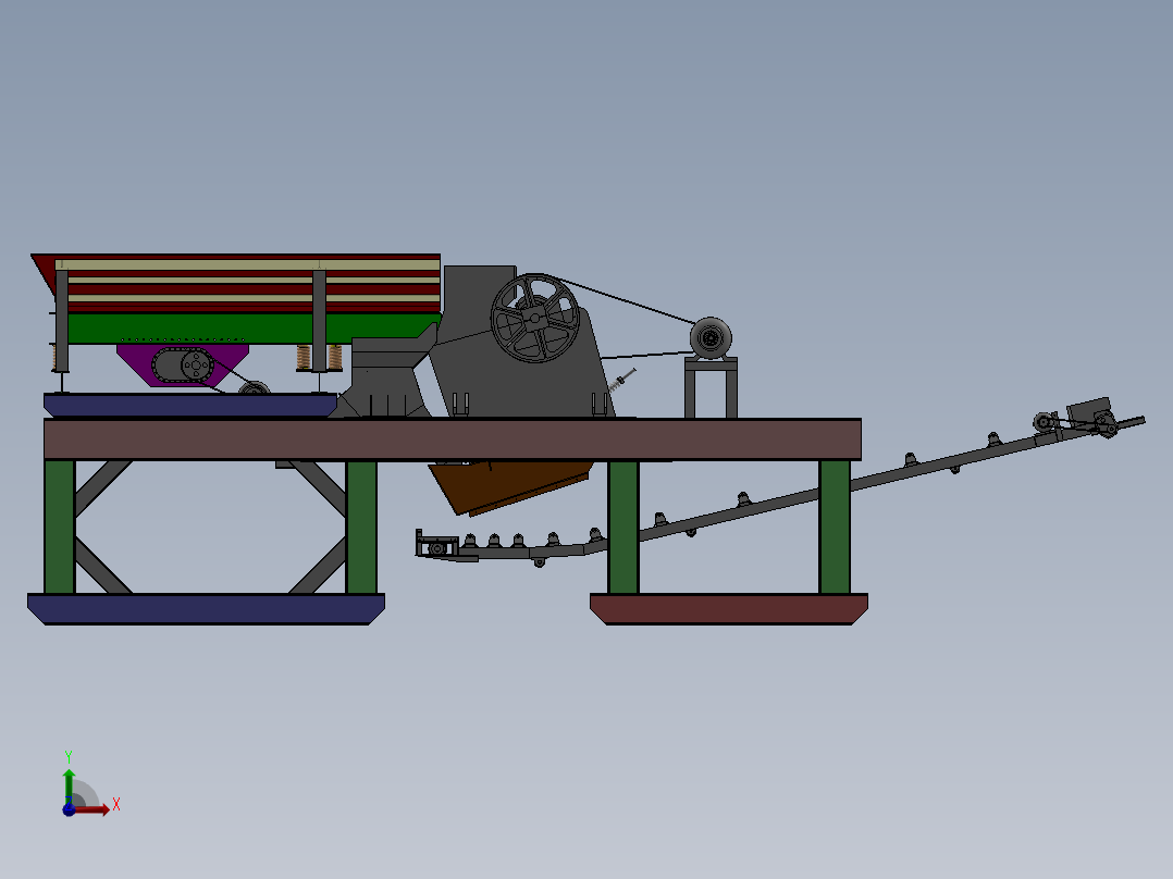 破碎机、移动式破碎机机前视图