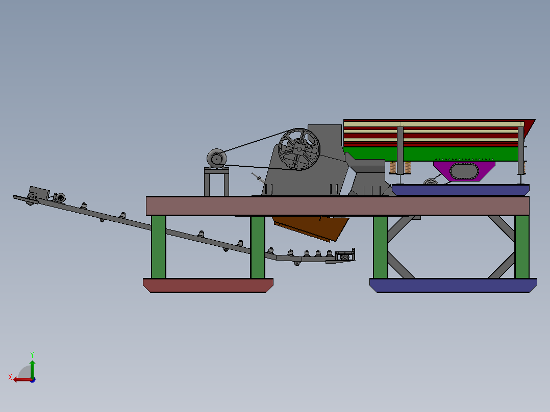 破碎机、移动式破碎机机后视图