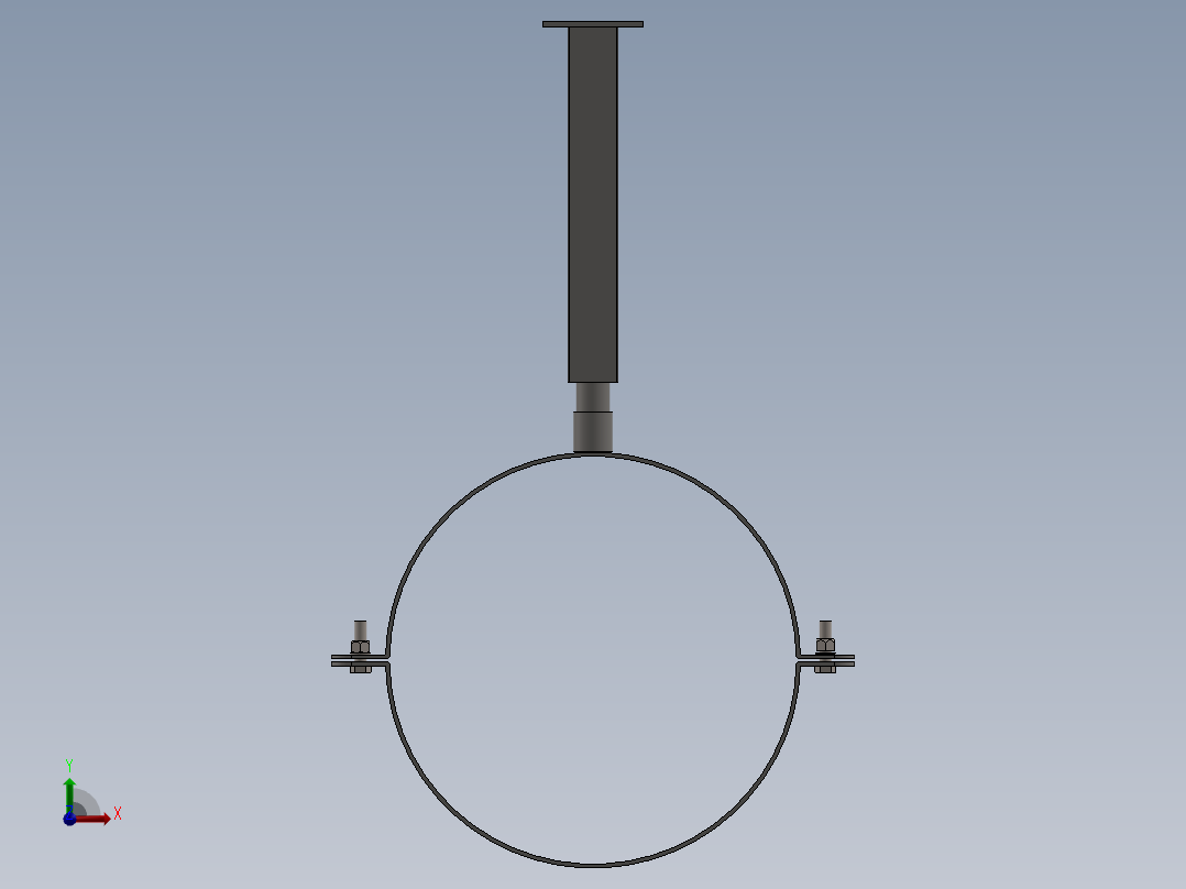 金属支架 DN 400前视图