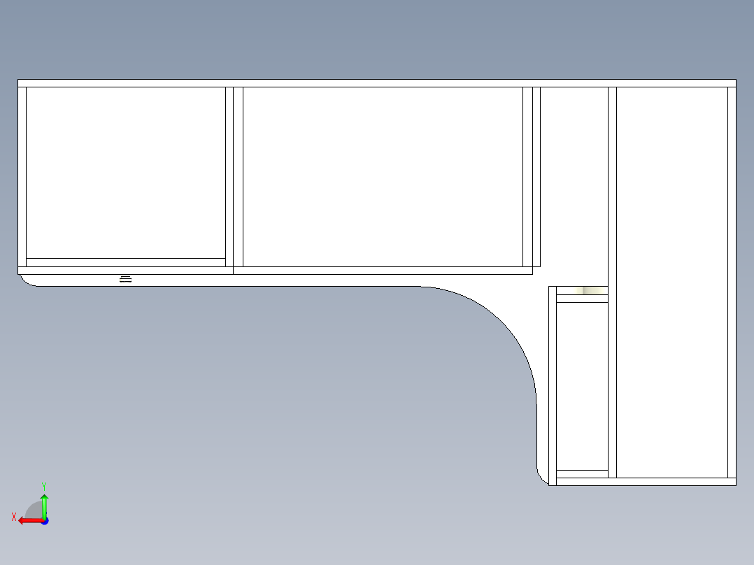 学生卧室书桌后视图