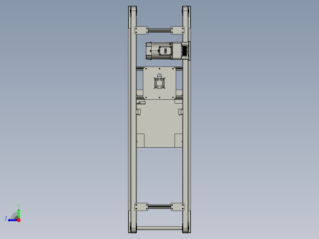 中间过渡同步带输送线右视图