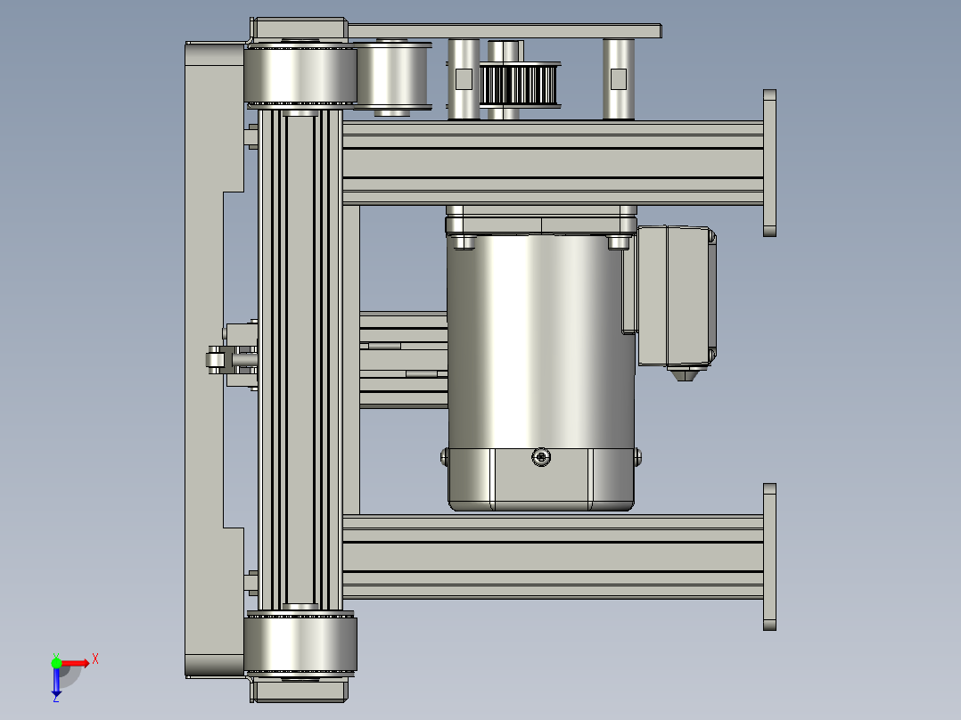 中间过渡同步带输送线俯视图