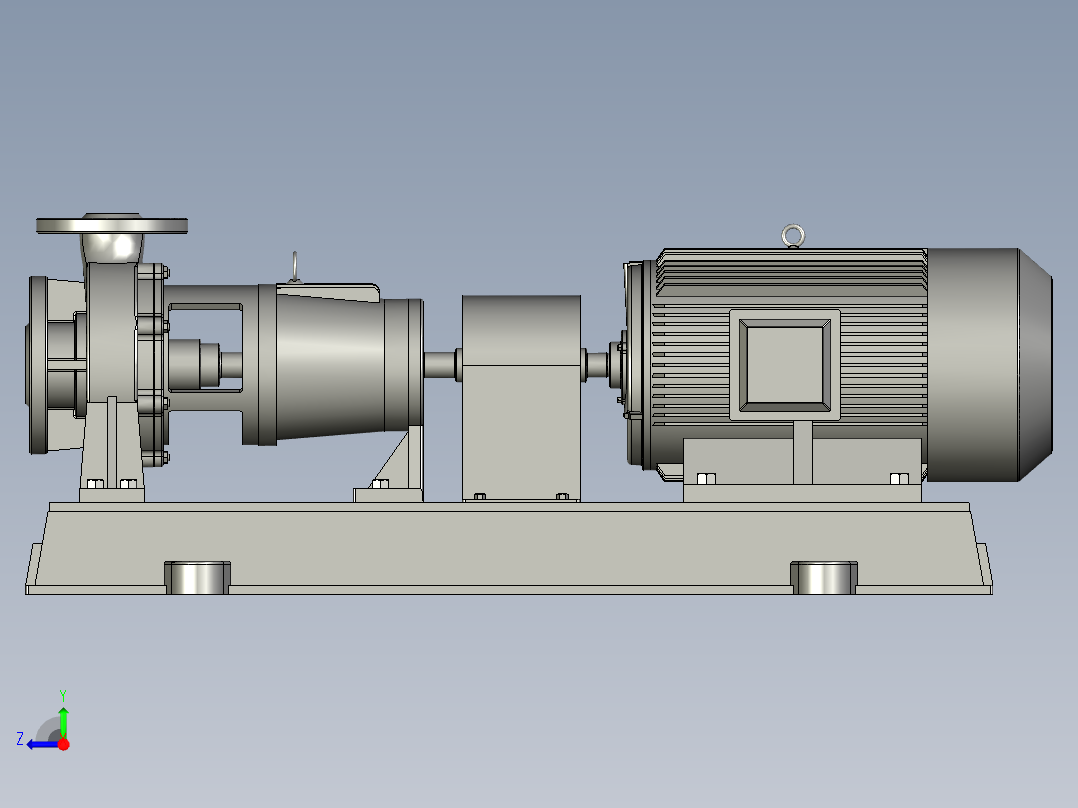 IHF氟塑料耐腐蚀离心泵IHF50-32-125右视图
