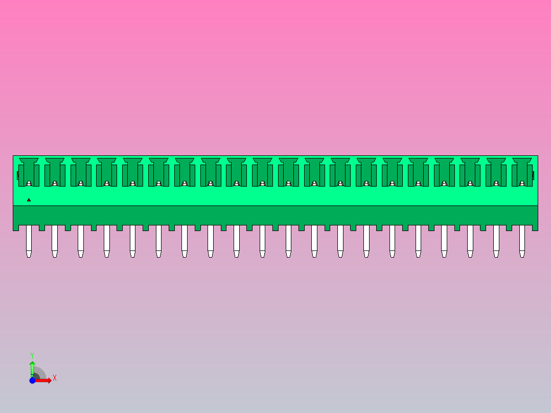 可插拔接线端子15EDGLC-3.81-20P-14-00AH前视图