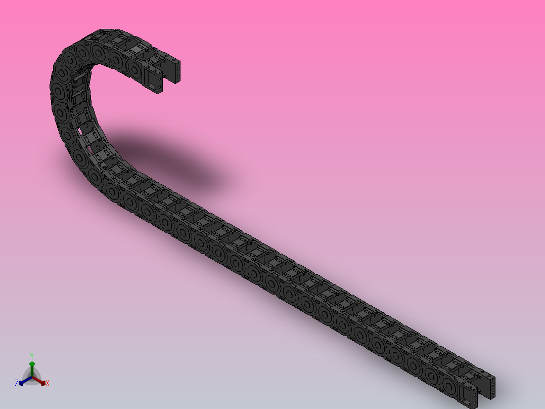 弯曲半径150内高30两侧打开型桥式拖链_DMD30BD-30-38-150R-30主视图