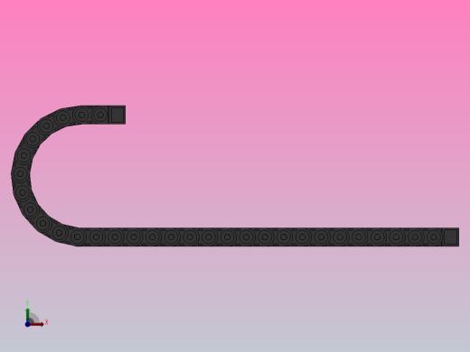 弯曲半径150内高30两侧打开型桥式拖链_DMD30BD-30-38-150R-30前视缩略图