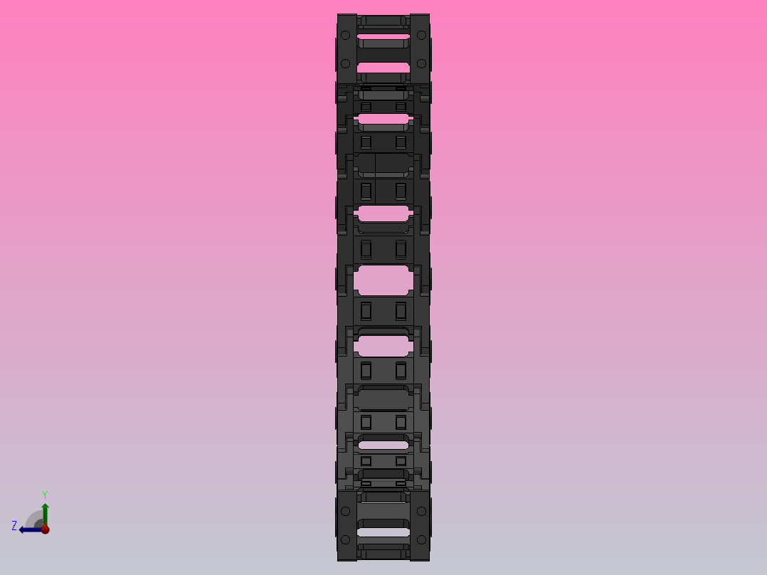 弯曲半径150内高30两侧打开型桥式拖链_DMD30BD-30-38-150R-30右视图