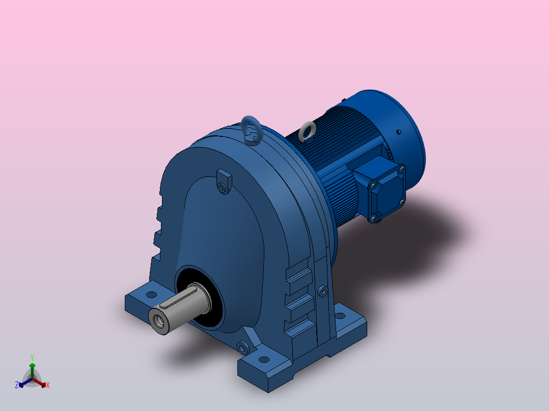 RX127底脚轴伸式安装斜齿轮减速机RX127-Y3-8P-100-M1-0°主视图