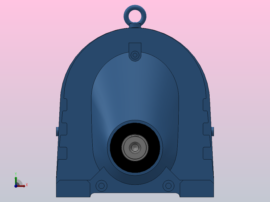 RX127底脚轴伸式安装斜齿轮减速机RX127-Y3-8P-100-M1-0°前视图