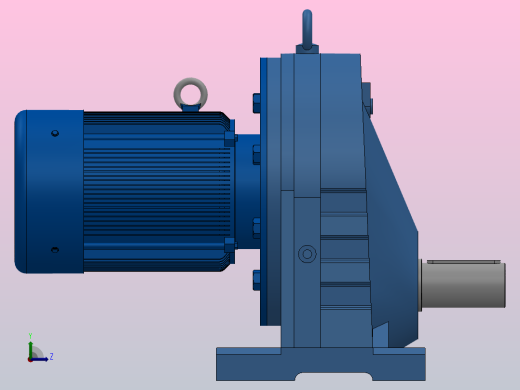 RX127底脚轴伸式安装斜齿轮减速机RX127-Y3-8P-100-M1-0°左视缩略图